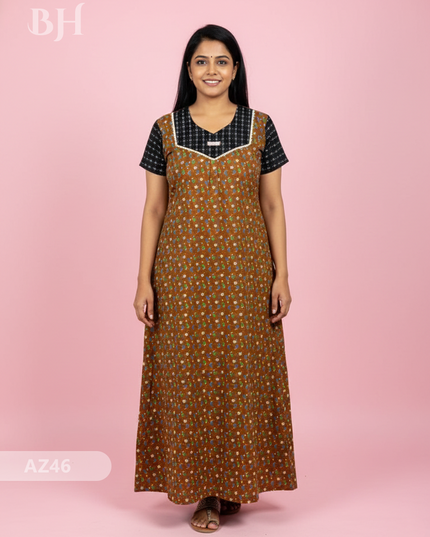 Cotton Printed Nighties | Comfortable Free Size Nightwear for Women