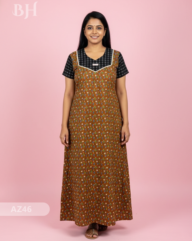 Cotton Printed Nighties | Comfortable Free Size Nightwear for Women