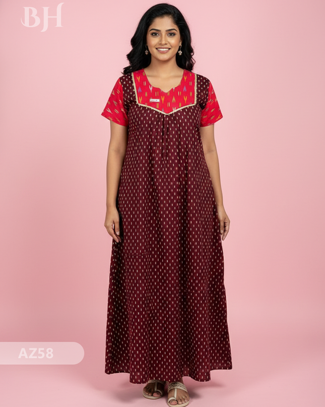 Cotton Printed Nighties | Comfortable Free Size Nightwear for Women