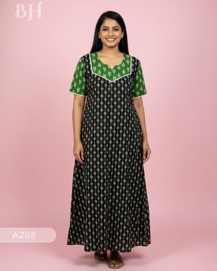 Cotton Printed Nighties | Comfortable Free Size Nightwear for Women