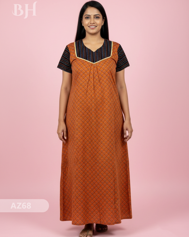 Cotton Printed Nighties | Comfortable Free Size Nightwear for Women