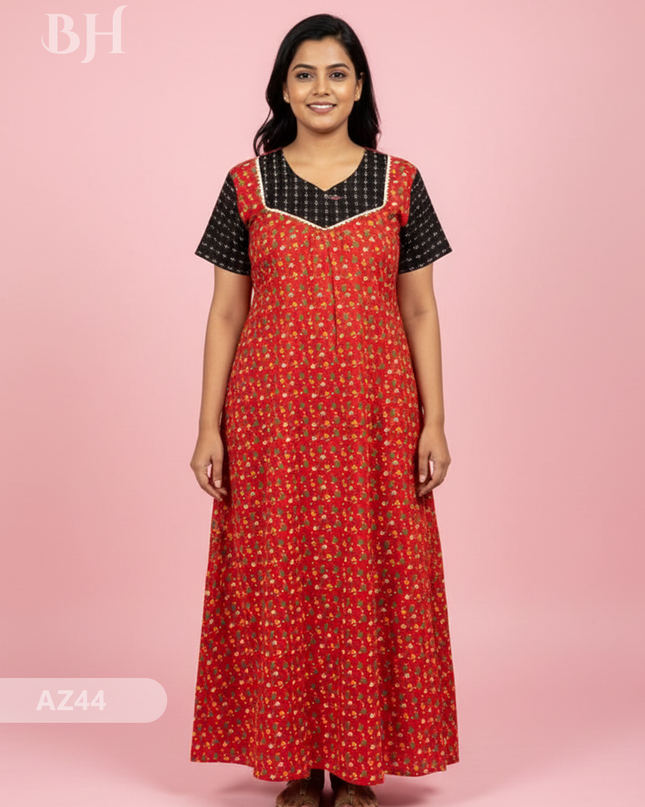 Cotton Printed Nighties | Comfortable Free Size Nightwear for Women