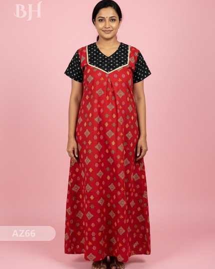 Cotton Printed Nighties | Comfortable Free Size Nightwear for Women