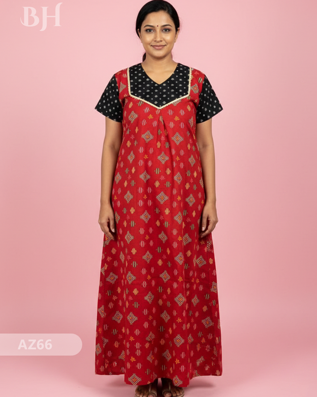 Cotton Printed Nighties | Comfortable Free Size Nightwear for Women