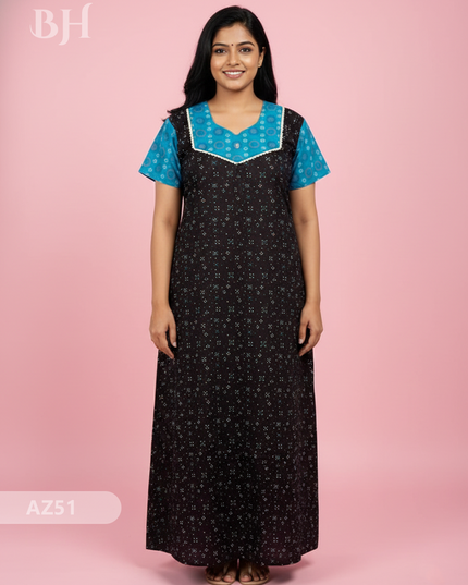 Cotton Printed Nighties | Comfortable Free Size Nightwear for Women