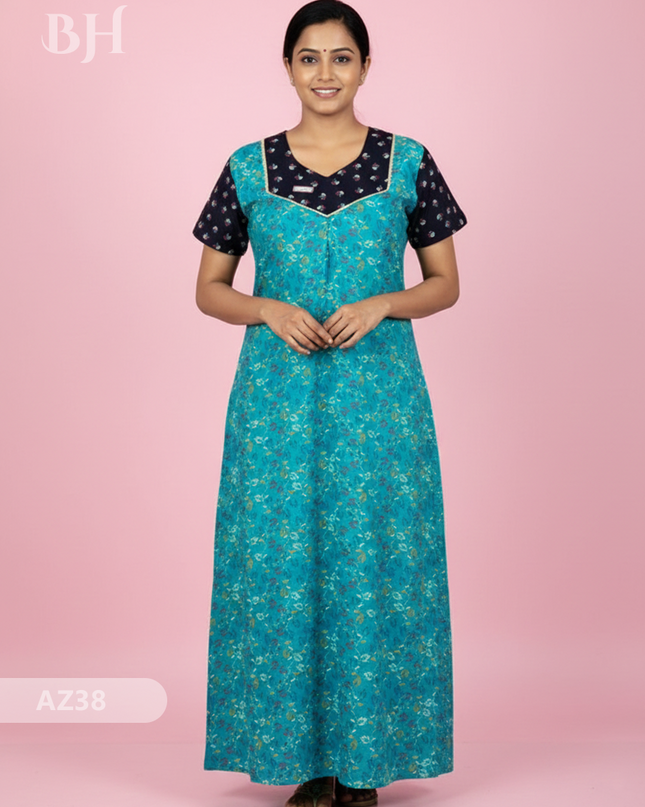 Cotton Printed Nighties | Comfortable Free Size Nightwear for Women