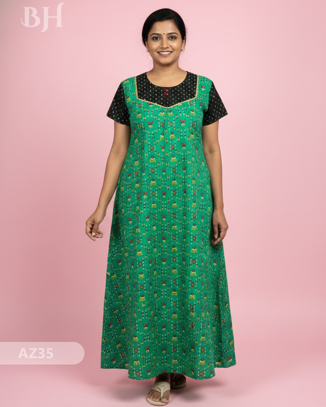 Cotton Printed Nighties | Comfortable Free Size Nightwear for Women
