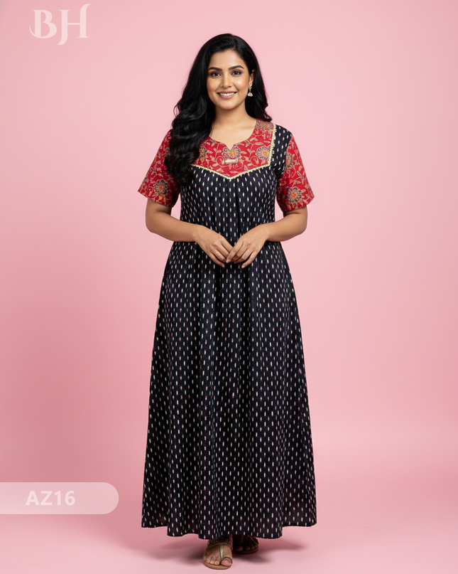 Cotton Printed Nighties | Comfortable Free Size Nightwear for Women