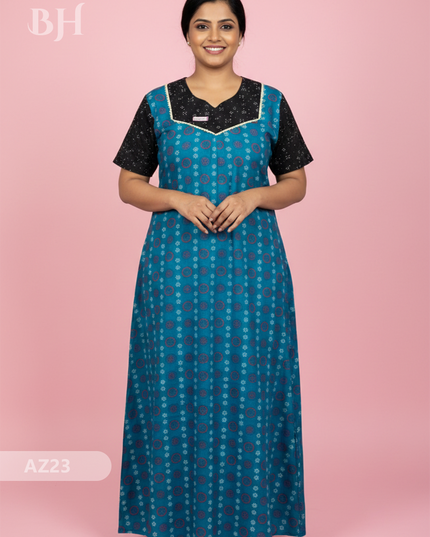 Cotton Printed Nighties | Comfortable Free Size Nightwear for Women