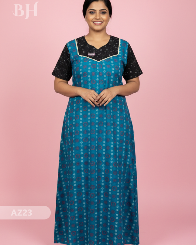 Cotton Printed Nighties | Comfortable Free Size Nightwear for Women
