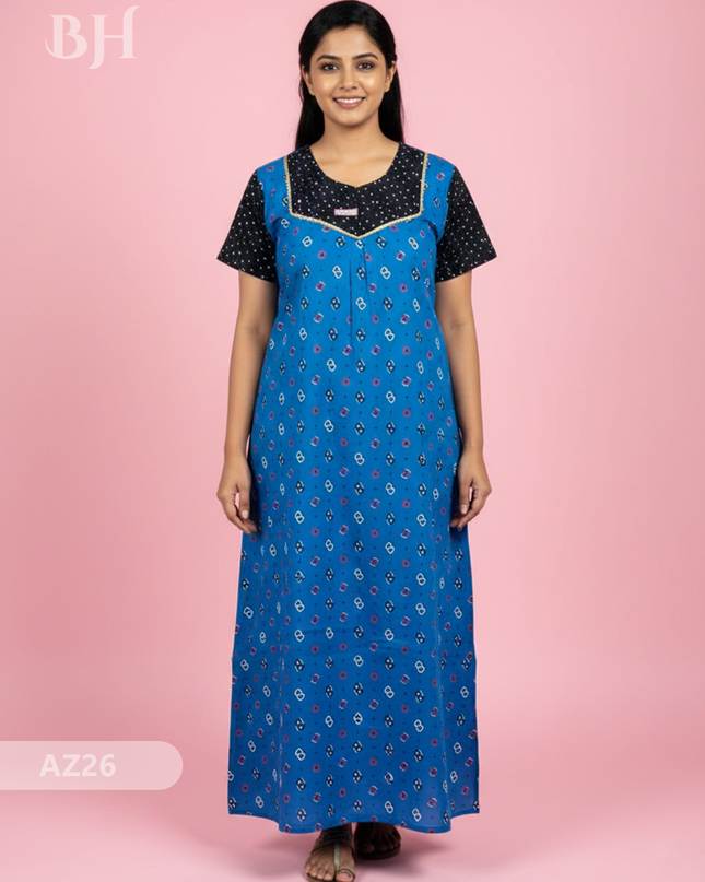 Cotton Printed Nighties | Comfortable Free Size Nightwear for Women