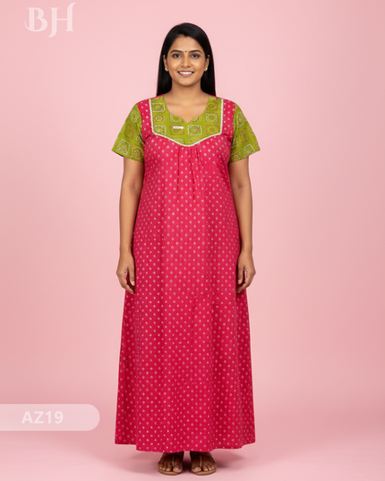 Cotton Printed Nighties | Comfortable Free Size Nightwear for Women
