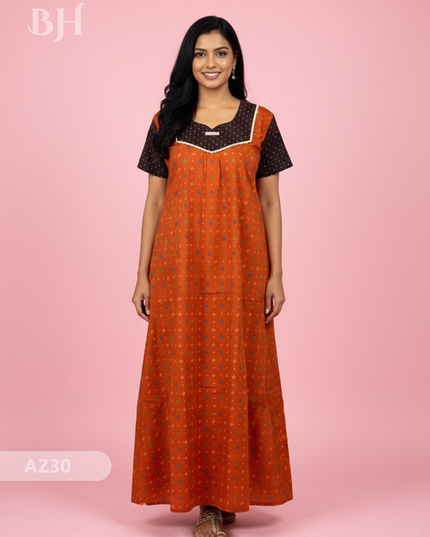 Cotton Printed Nighties | Comfortable Free Size Nightwear for Women
