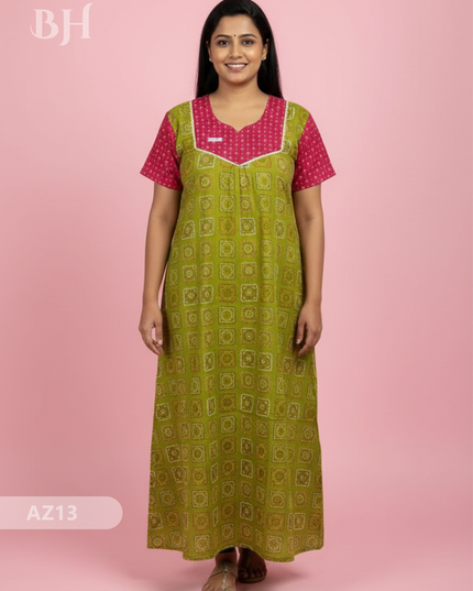 Cotton Printed Nighties | Comfortable Free Size Nightwear for Women