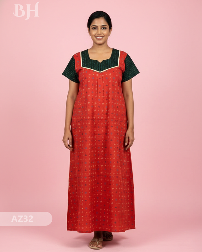 Cotton Printed Nighties | Comfortable Free Size Nightwear for Women