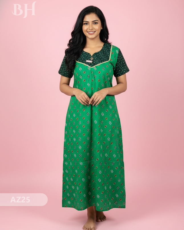 Cotton Printed Nighties | Comfortable Free Size Nightwear for Women