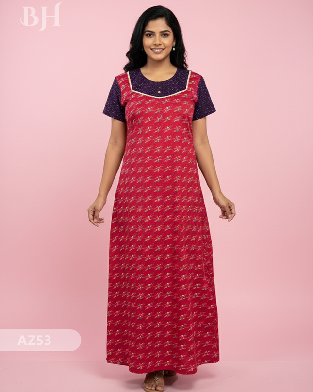 Cotton Printed Nighties | Comfortable Free Size Nightwear for Women