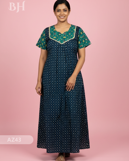 Cotton Printed Nighties | Comfortable Free Size Nightwear for Women