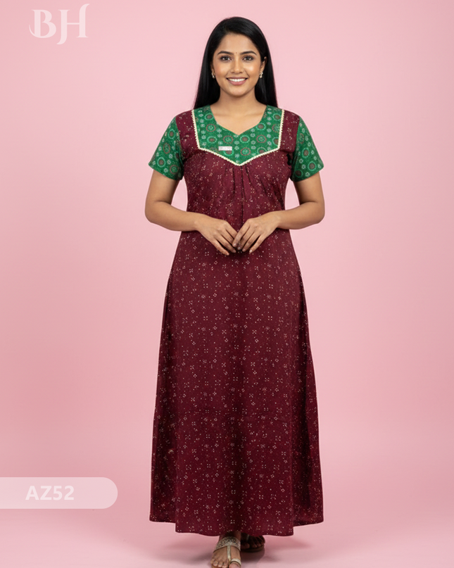 Cotton Printed Nighties | Comfortable Free Size Nightwear for Women