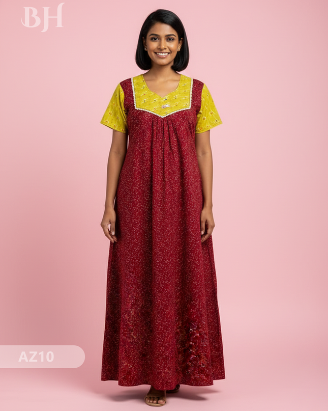 Cotton Printed Nighties | Comfortable Free Size Nightwear for Women