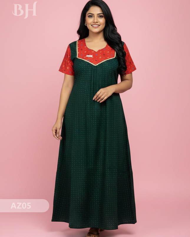 Cotton Printed Nighties | Comfortable Free Size Nightwear for Women