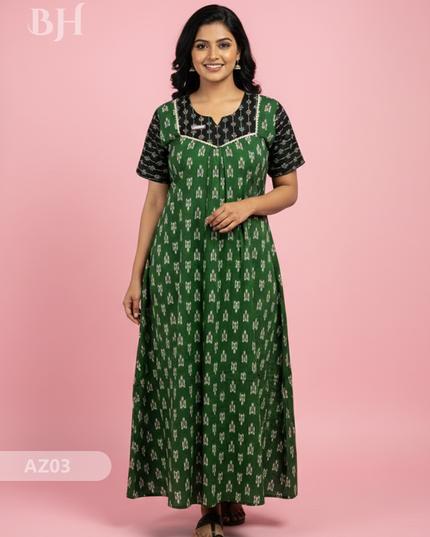 Cotton Printed Nighties | Comfortable Free Size Nightwear for Women