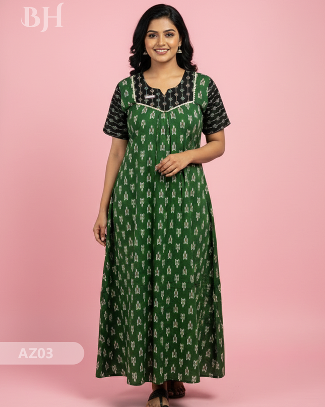 Cotton Printed Nighties | Comfortable Free Size Nightwear for Women