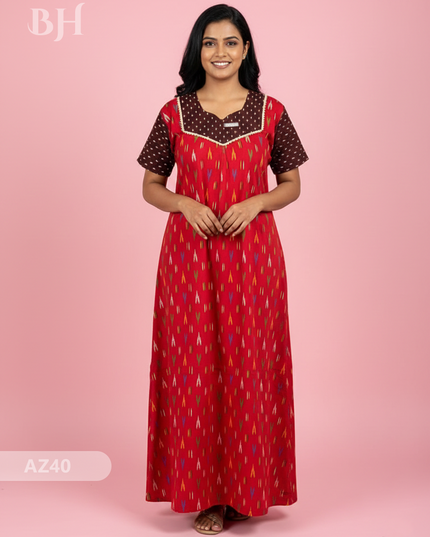 Cotton Printed Nighties | Comfortable Free Size Nightwear for Women
