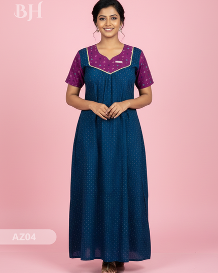 Cotton Printed Nighties | Comfortable Free Size Nightwear for Women