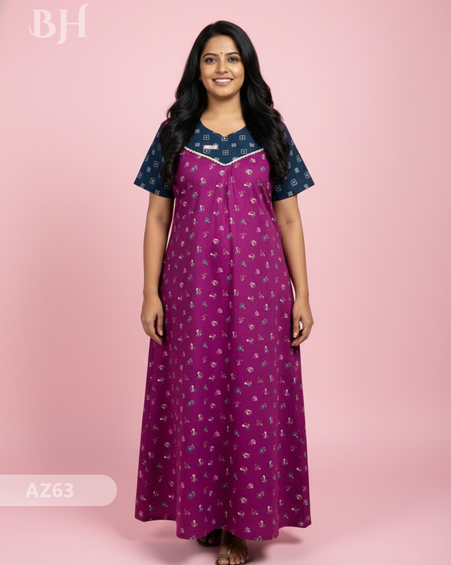 Cotton Printed Nighties | Comfortable Free Size Nightwear for Women