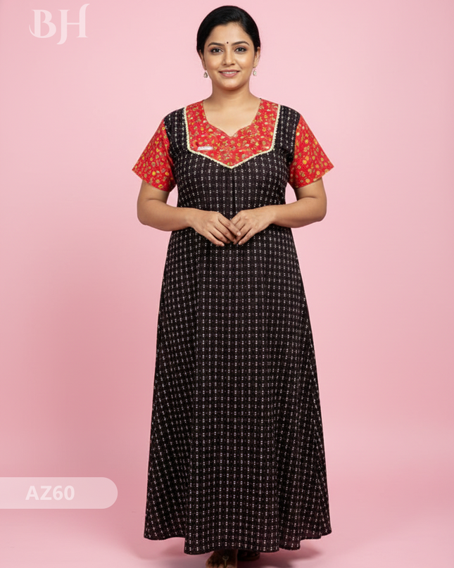 Cotton Printed Nighties | Comfortable Free Size Nightwear for Women
