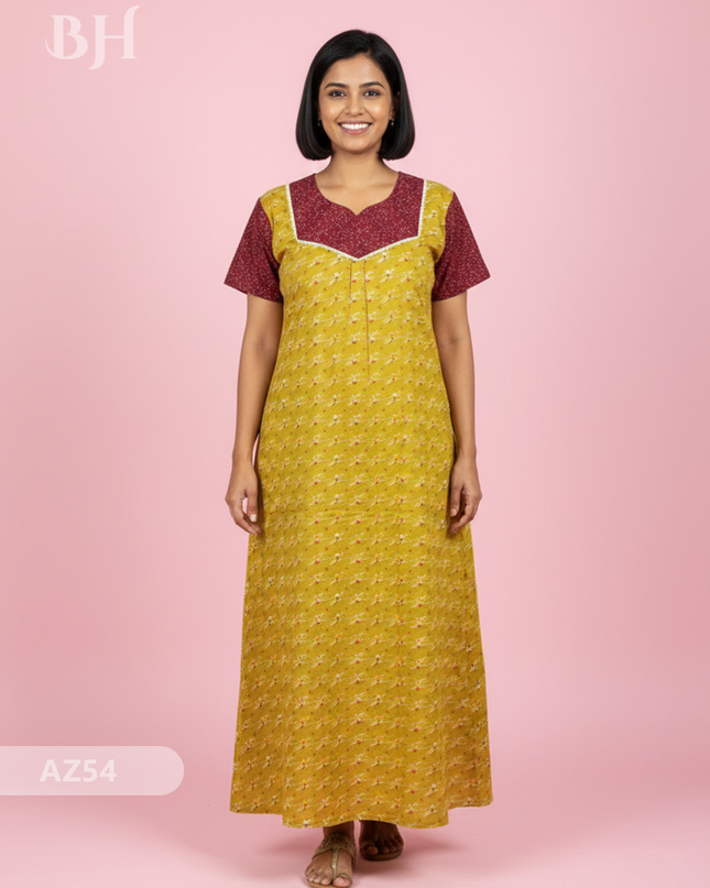 Cotton Printed Nighties | Comfortable Free Size Nightwear for Women