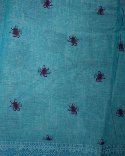 Khadi Digital Printed Saree in Off White Colour with Floral Nature-Inspired Design