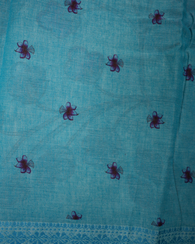Khadi Digital Printed Saree in Off White Colour with Floral Nature-Inspired Design