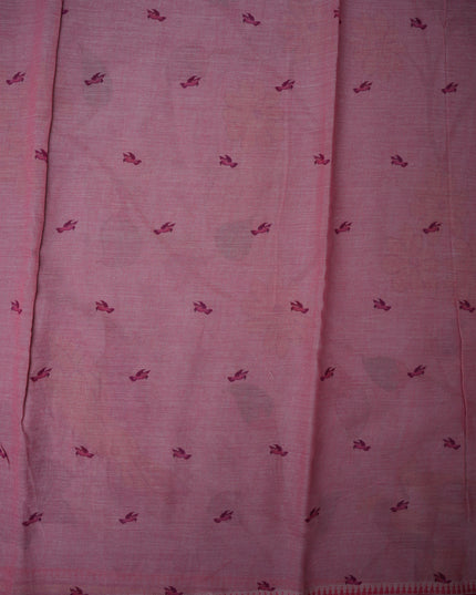 Khadi Digital Printed Saree in Off White Colour with Colorful Bird & Floral Nature-Inspired Design