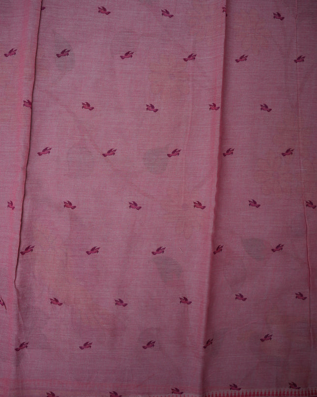 Khadi Digital Printed Saree in Off White Colour with Colorful Bird & Floral Nature-Inspired Design
