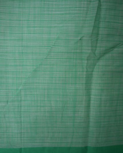 Khadi Digital Printed Saree in Mint Green Colour with Lotus Flowers & Floral Nature-Inspired Design