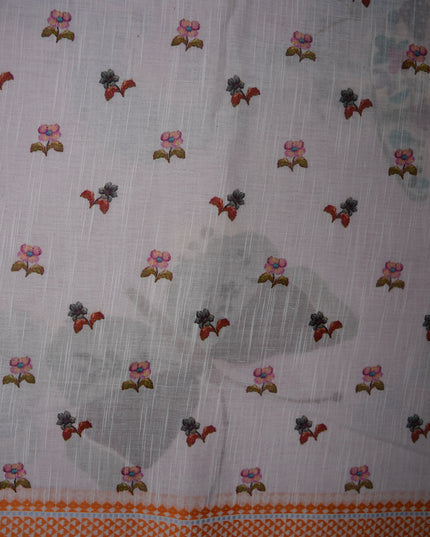 Khadi Digital Printed Saree in Lavender Mauve Colour with Artistic Butterfly & Floral Nature-Inspired Design