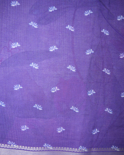 Khadi Digital Printed Saree in Mauve Pink Colour with Watercolor Floral Garden Nature-Inspired Design