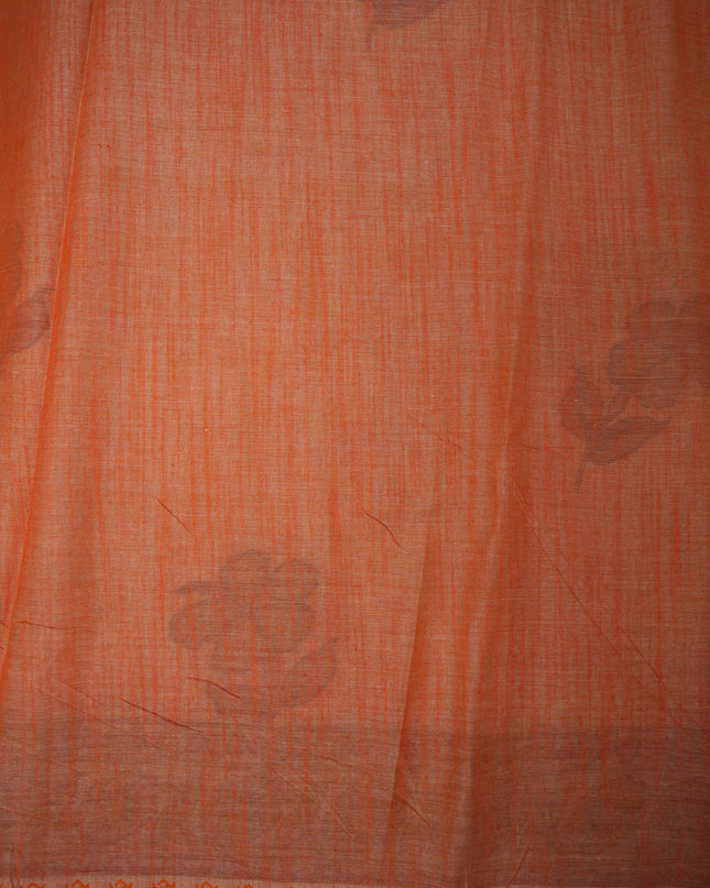 Khadi Digital Printed Saree in Cream Beige Colour with Traditional Kalamkari Floral Border Design