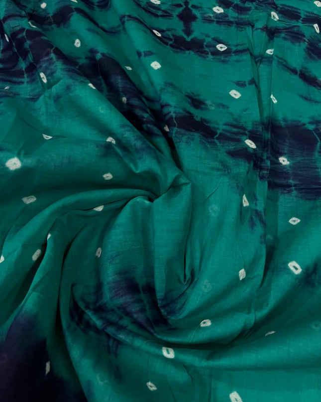 Cotton Bandhani Printed Dress Material – Navy Blue Colour Ethnic Wear for Women
