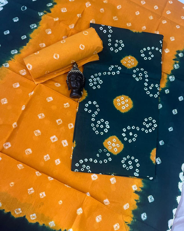 Cotton Bandhani Printed Dress Material – Blue Colour Ethnic Wear for Women