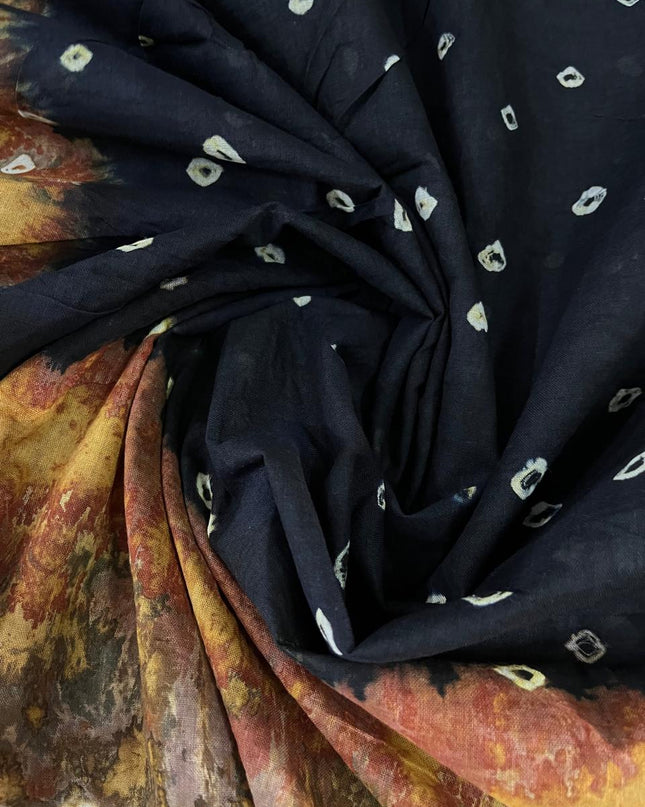 Cotton Bandhani Printed Dress Material – Nany Blue Colour Ethnic Wear for Women