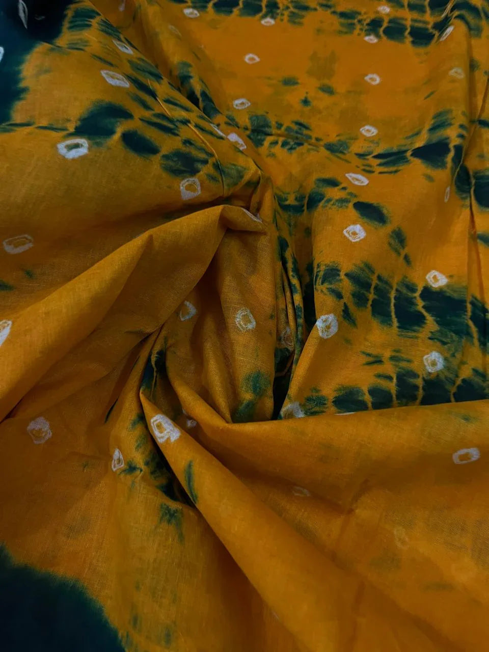 Cotton Bandhani Printed Dress Material – Dark Green Colour Ethnic Wear for Women