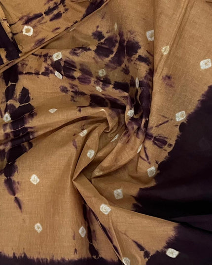 Cotton Bandhani Printed Dress Material – Dark Wine Colour Ethnic Wear for Women