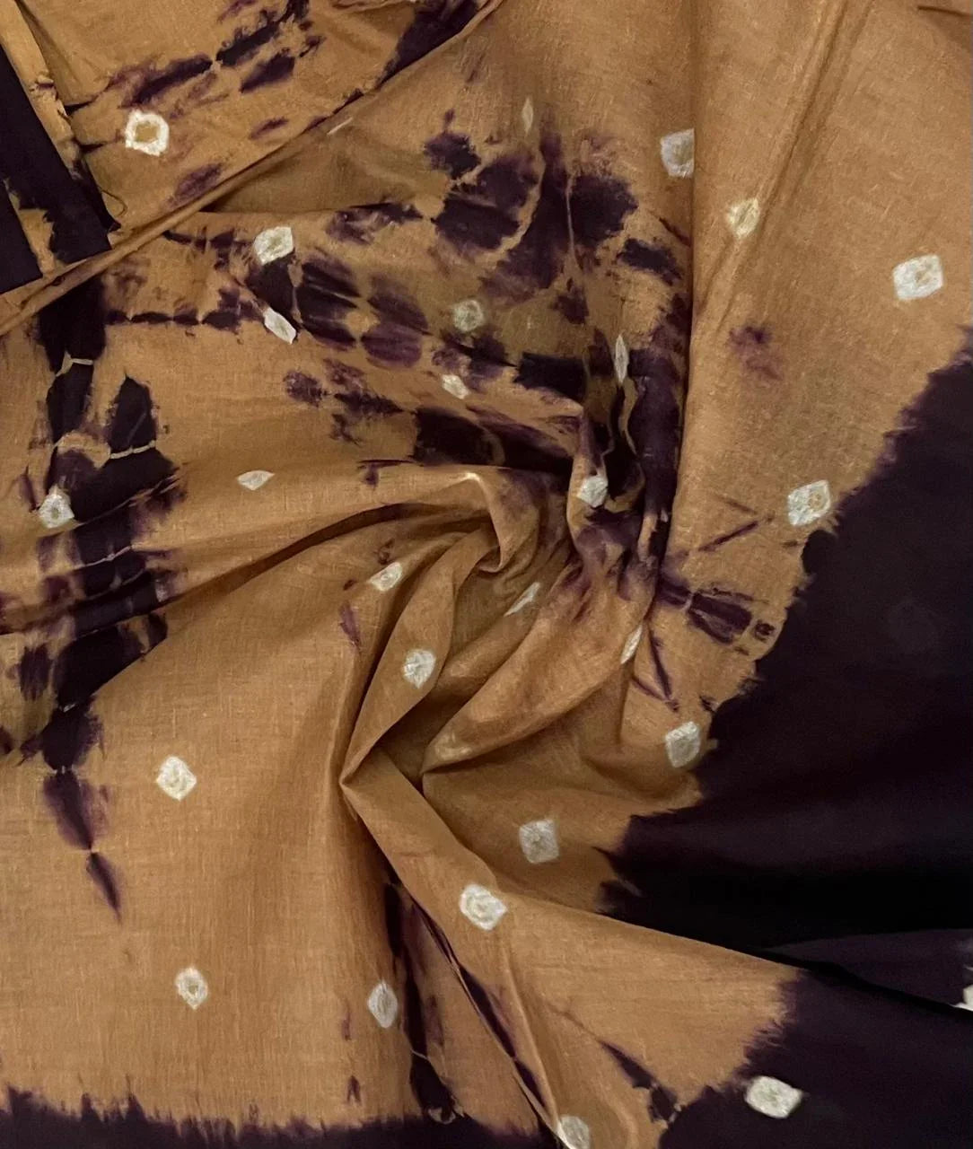 Cotton Bandhani Printed Dress Material – Dark Wine Colour Ethnic Wear for Women