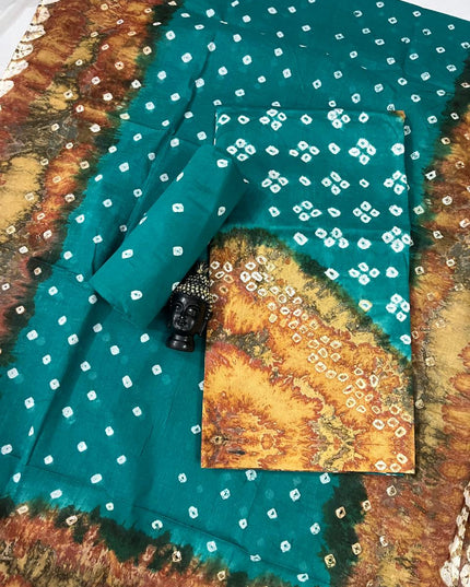 Cotton Bandhani Printed Dress Material – Light Sea Green Colour Ethnic Wear for Women