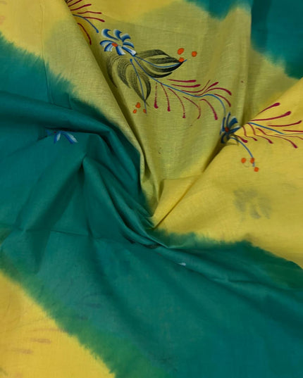 Cotton Bandhani Printed Dress Material – Green & Yellow Colour Ethnic Wear for Women