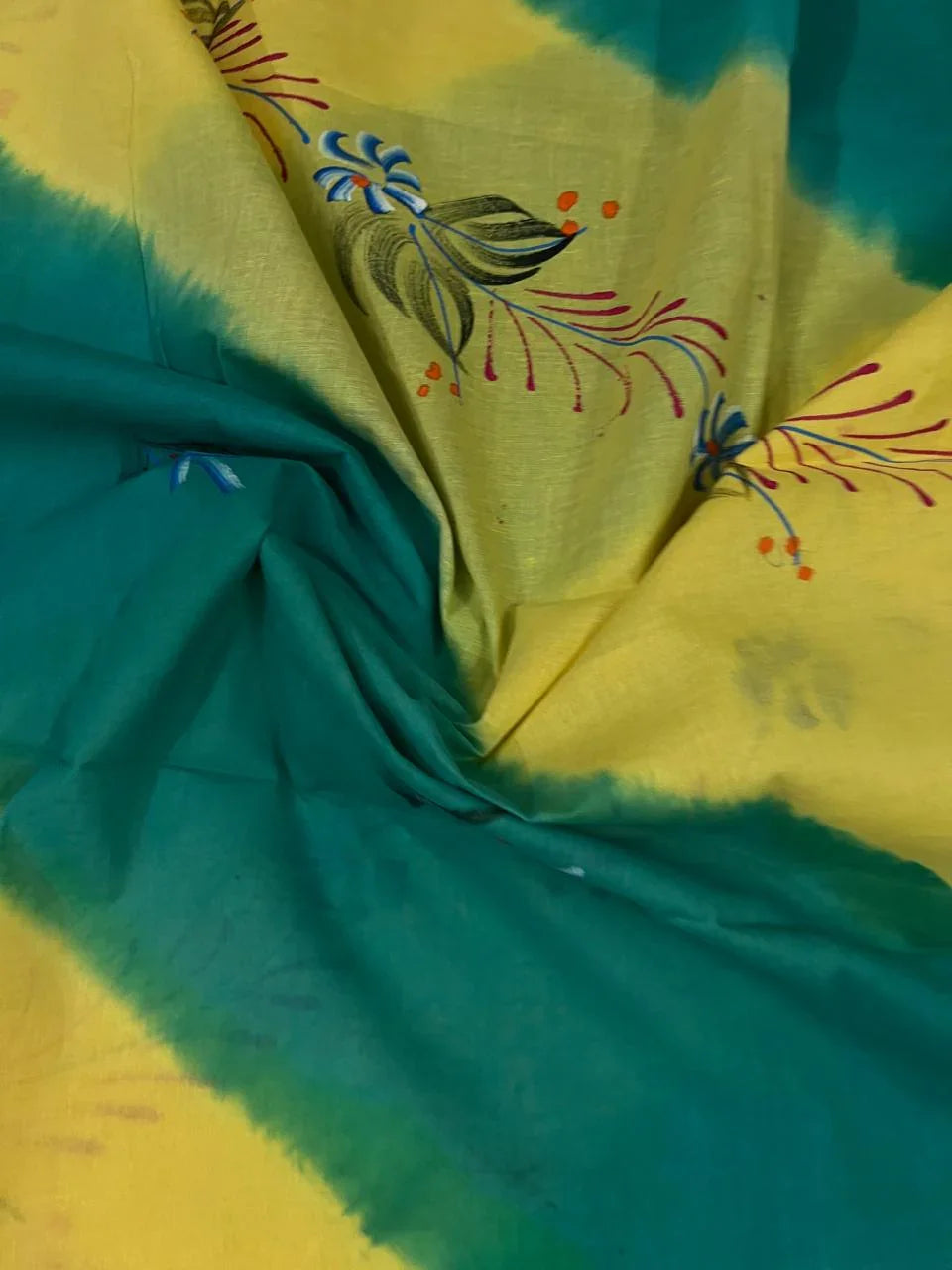 Cotton Bandhani Printed Dress Material – Green & Yellow Colour Ethnic Wear for Women