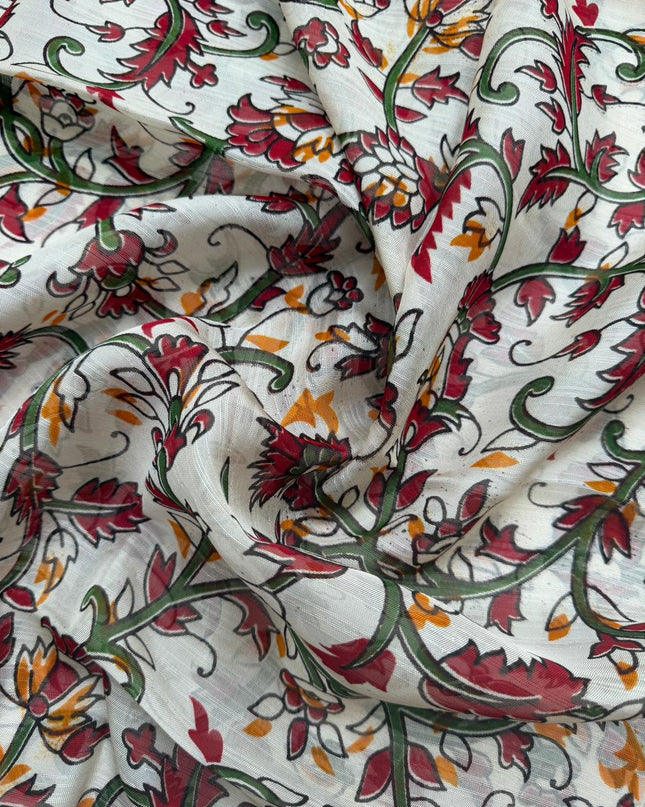 Premium Soft Jute Dress Material with Pink Woven Top & Printed Dupatta